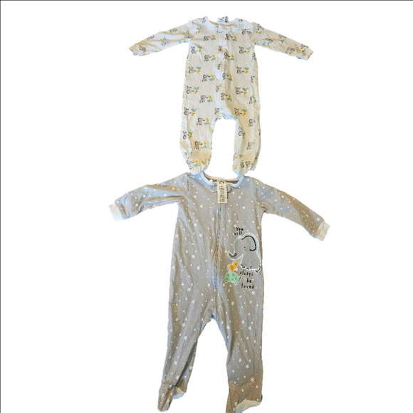 6/$20 Gerber Elephant Print Onesies Size 3-6 Months Lot Of 2 - Picture 3 of 15